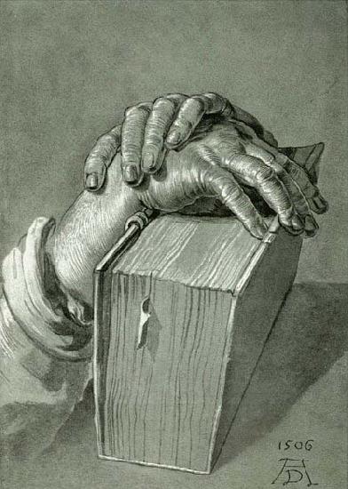 Albrecht Durer Hand Study with Bible - Drawing